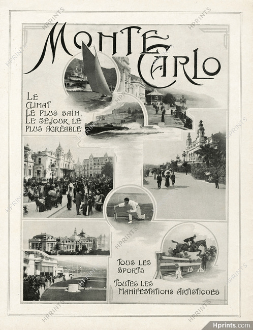 Monte Carlo 1918 Gambling Casino, Horse Racing, Tennis