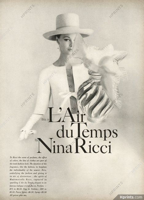Nina Ricci (Perfumes) 1950s, L'air Du Temps, Lalique