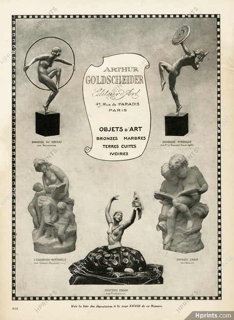 Arthur Goldscheider 1930 Bourraine, Le Faguays, Carrier-Belleuse, Balloni, Sculptures