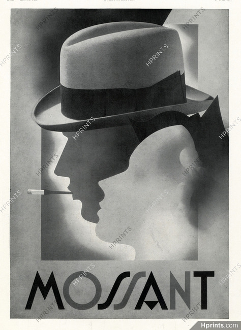 Mossant 1937 Art Déco, Cigarette Holder, Poster art