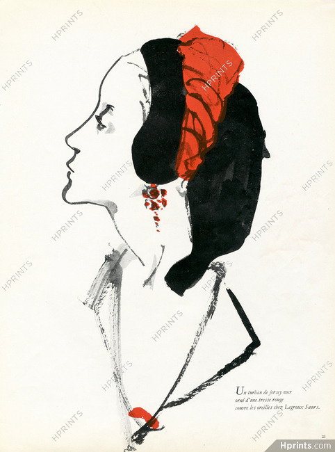 Legroux Soeurs 1949 Turban orné d'une tresse rouge, Tom Keogh, P2