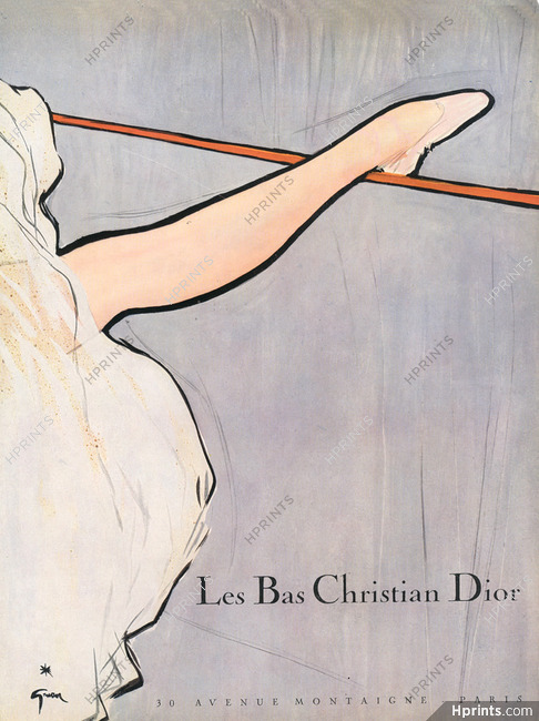 Christian Dior (Lingerie) 1952 Ballet, René Gruau