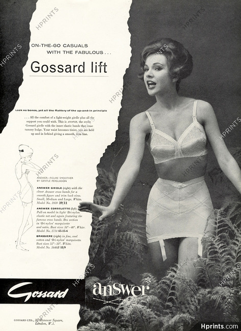 Gossard (Lingerie) 1960 Girdle, Brassiere, Corselette