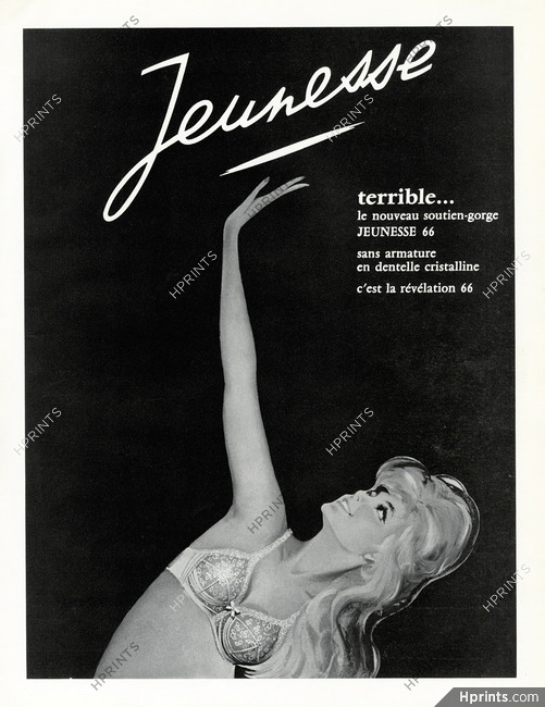Jeunesse (Lingerie) 1966 Lace Brassiere, Pin-Up