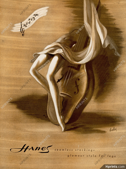 Hanes (Hosiery, Stockings) 1945 Bobri, Contrebasse