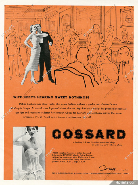 Gossard (Lingerie) 1956 Strapless Basque