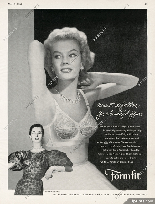 Formfit (Lingerie) 1957 Brassiere, Dress by Eloise Curtis