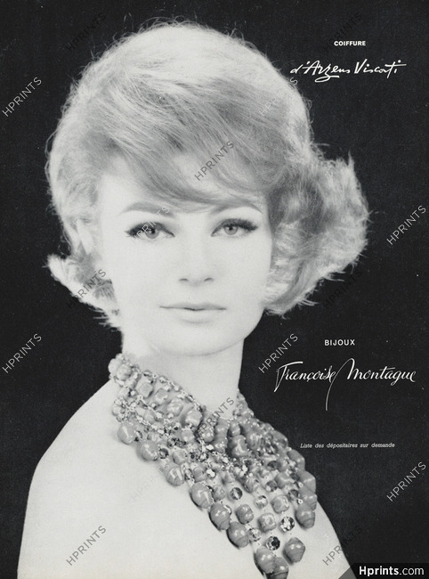 Françoise Montague (Jewels) 1961 Necklace, Arzens Visconti Hairstyle