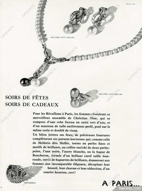 Mellerio Dits Meller 1957 Earrings, Necklace, Ring