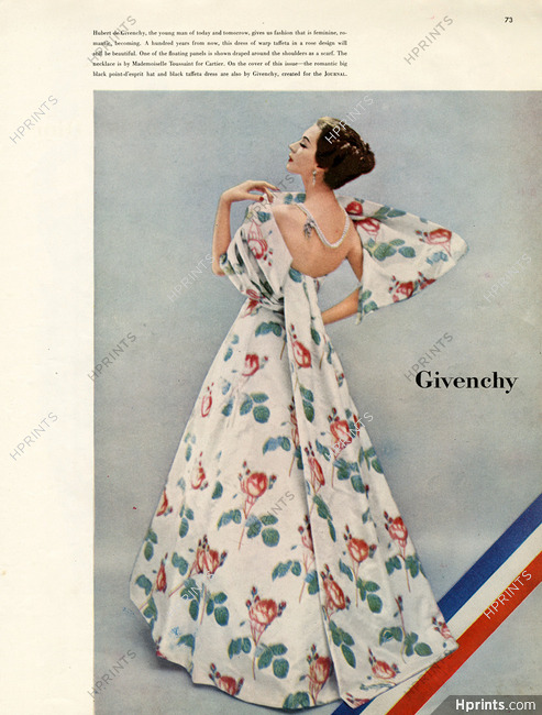 Givenchy 1955 Evening Gown, Necklace Mademoiselle Toussaint for Cartier, Photo Richard Avedon