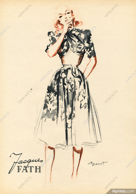 Jacques Fath 1945 Summer Dress, Brénot