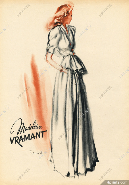 Madeleine Vramant 1945 Evening Gown, Brénot