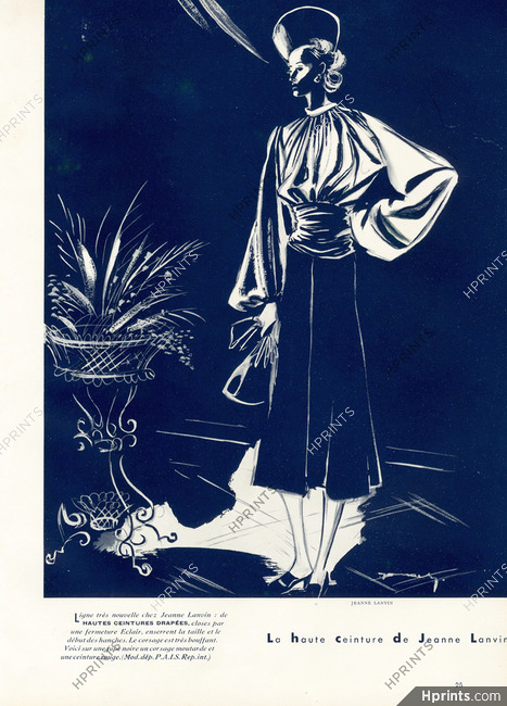 Jeanne Lanvin 1937 Ceinture drapée, Corsage bouffant, Jacques Demachy