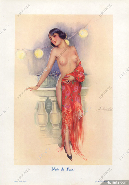 Suzanne Meunier 1929 Nuit de fête, Topless