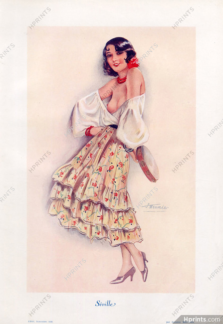Suzanne Meunier 1930 Séville, Spanish Dancer