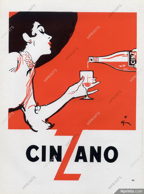 Cinzano (Drinks) 1954 René Gruau