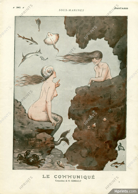 Henry Gerbault 1915 Mermaid Topless