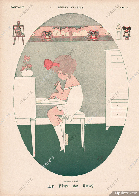 Le Flirt de Suzy, 1917 - Little Girl Playing War Godmother, Jean Ray