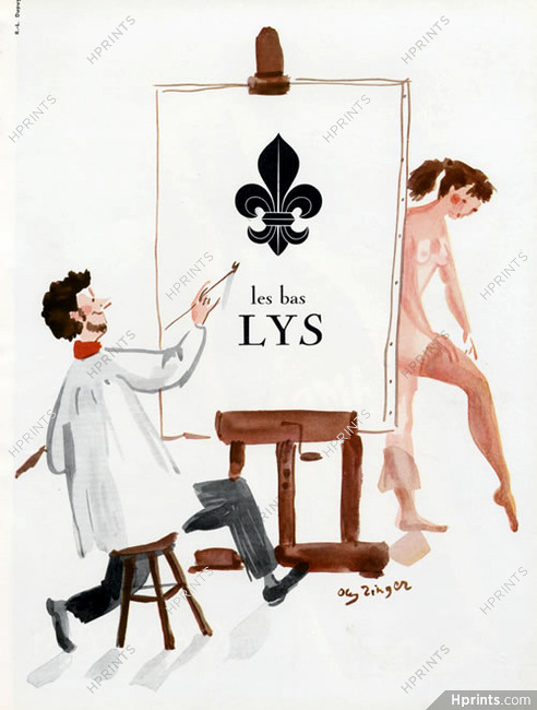Bas Lys (Stockings) 1952 Oleg Zinger, nude, model