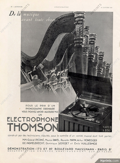 Thomson (Music) 1935 Electrophone Lyre, Harp