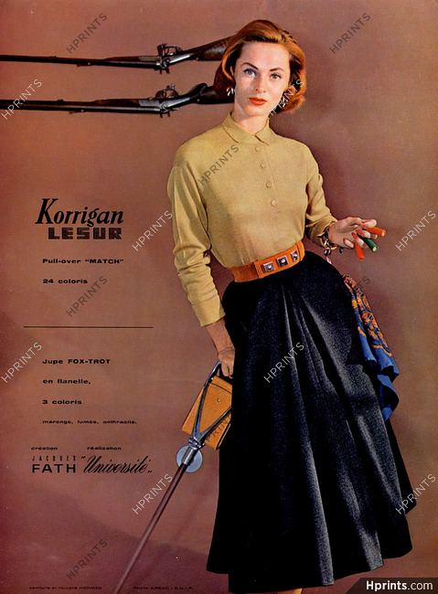 Jacques Fath 1955 Hermès Scarf, Belt and Stick, Photo Arsac