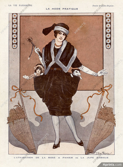 Joseph Kuhn-Régnier 1919 Robe à Panier ou La jupe Sarigue, Doll and Dog in pockets