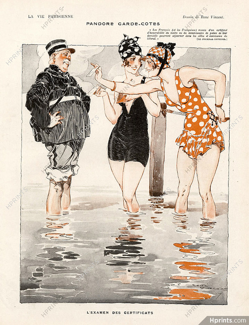 René Vincent 1917 ''Pandore Garde-Cotes" Bathing Beauties Identity Control