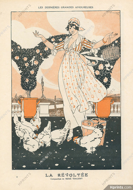René Vincent 1913 "La Révoltée" Rural woman, Chicken