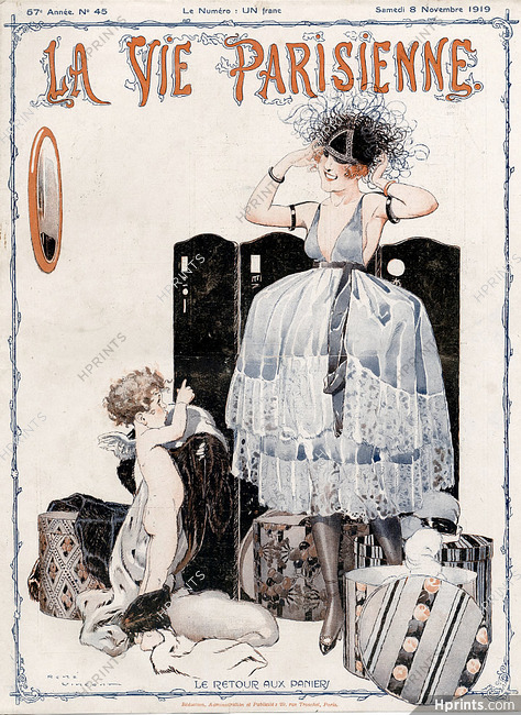 René Vincent 1919 "Le Retour aux Paniers" Elegant Parisienne
