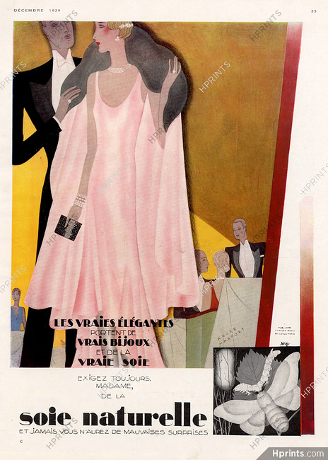 Soie Naturelle 1929 Evening Dress, André Harfort