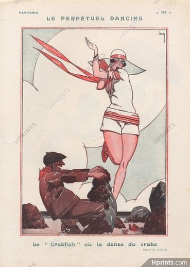 Leroy 1925 ''Le Perpétuel Dancing'' Swimmer Bathing Beauty, La Danse du Crabe