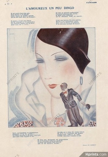 Leroy 1930 ''L'Amoureux Un Peu Dingo'' Art Deco