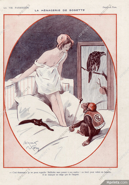 Jacques Nam 1920 "La Ménagerie de Bobette" Monkey, Cat, Malikoko