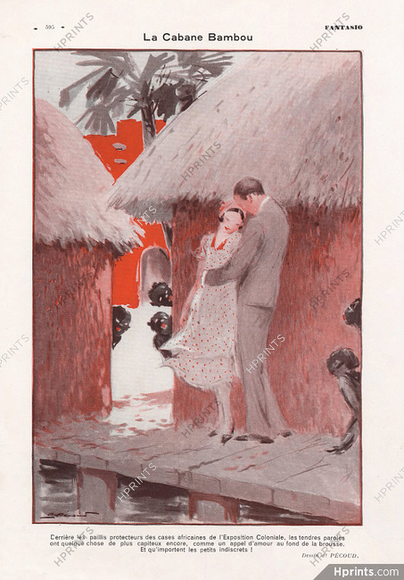 André Pécoud 1931 ''La Cabane Bambou'' the Lovers in Africa, Exposition Coloniale