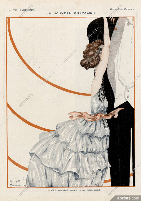 Robert Monnoury 1920 ''Le Nouveau Chevalier'' Tall man White tie