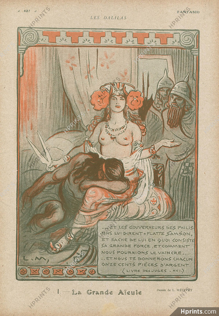 Lucien Métivet 1918 ''La Grande Aieule'' Samson Topless