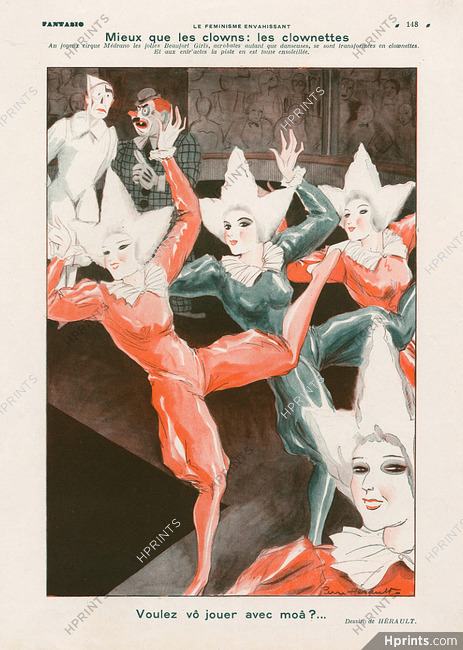 Pierre Hérault 1930 ''Mieux que les Clowns, les Clownettes'' Cirque Médrano, Beaufort Girls