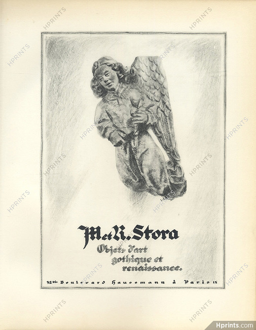 Stora (Works of art) 1928 Gothique et Renaissance Style... Angel, Lithograph PAN Paul Poiret, Libis