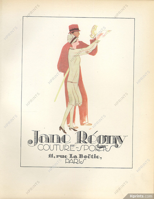 Jane Regny 1928 Sport Fashion, Original Lithograph PAN Paul Poiret, Libis
