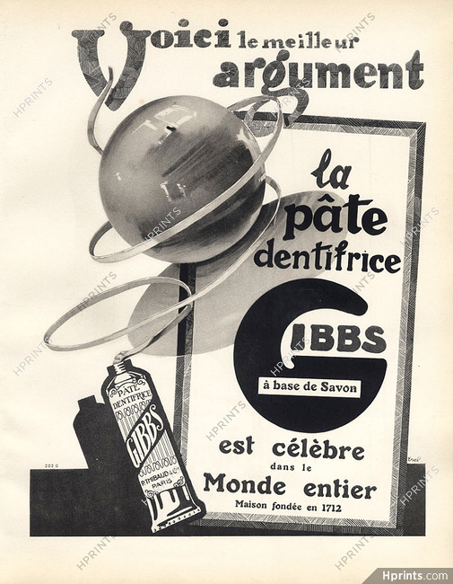 Gibbs (Cosmetics) 1928 Lithograph PAN Paul Poiret, Erel