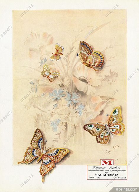 Mauboussin 1941 Butterfly Clips, René Sim Lacaze