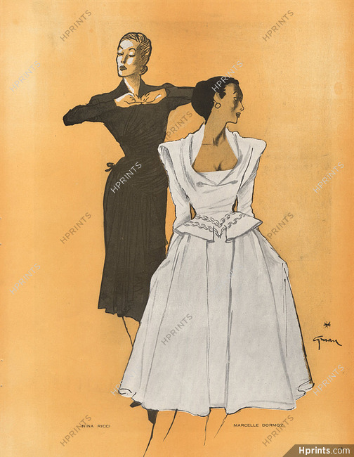 Nina Ricci & Marcelle Dormoy 1946 René Gruau