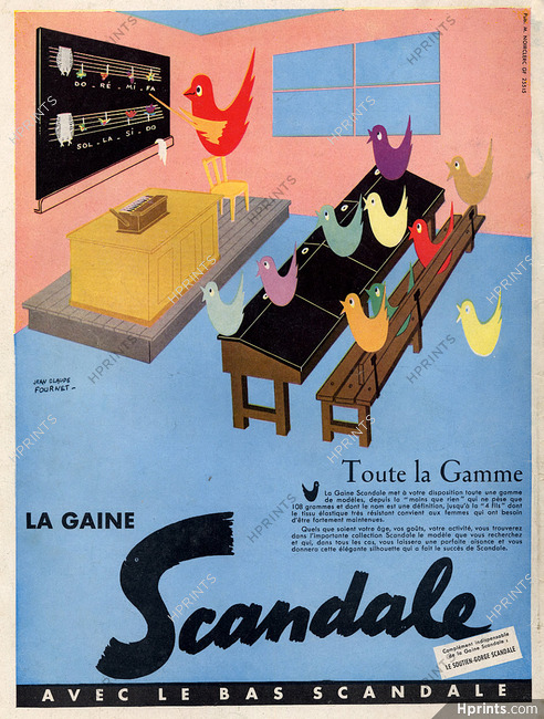 Scandale (Lingerie) 1955 Jean Claude Fournet Girdle Bird