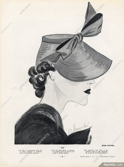 Jean Patou 1936 Hat, Schompré
