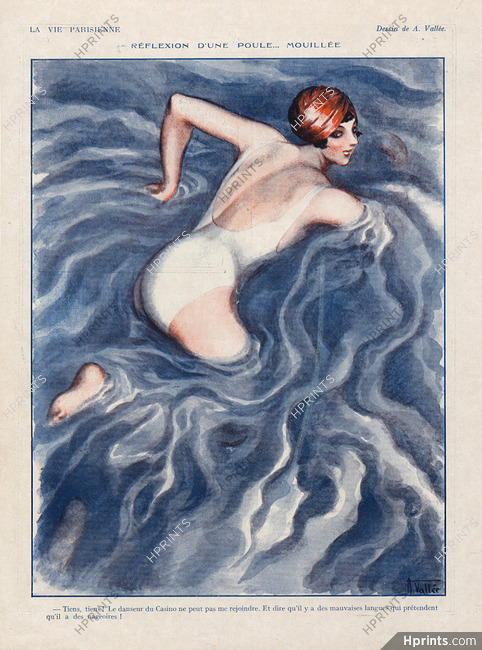 Armand Vallée 1926 Réflexion d'une poule mouillée, Swimwear