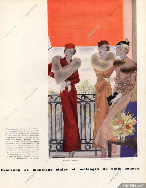 Martial et Armand 1933 Manteaux, Angora, Jacques Demachy
