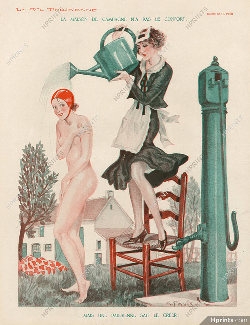 Georges Pavis 1920 Shower, Maid