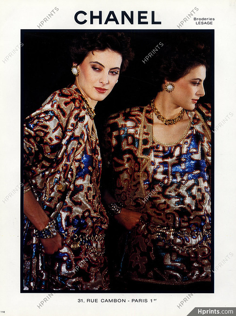 Chanel 1985 Inès de la Fressange Lesage Embroidery