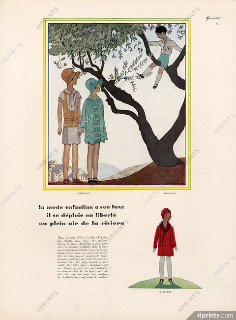 Edouard Marty 1928 Marindaz, Children Fashion