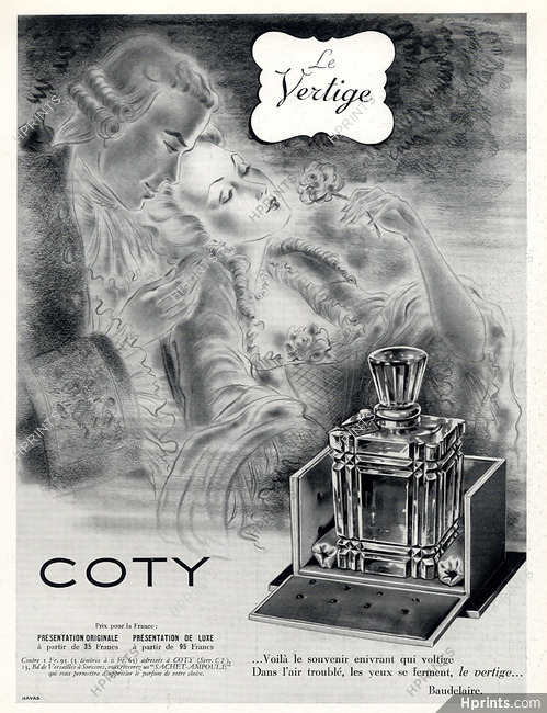 Coty 1938 Baudelaire, Le Vertige